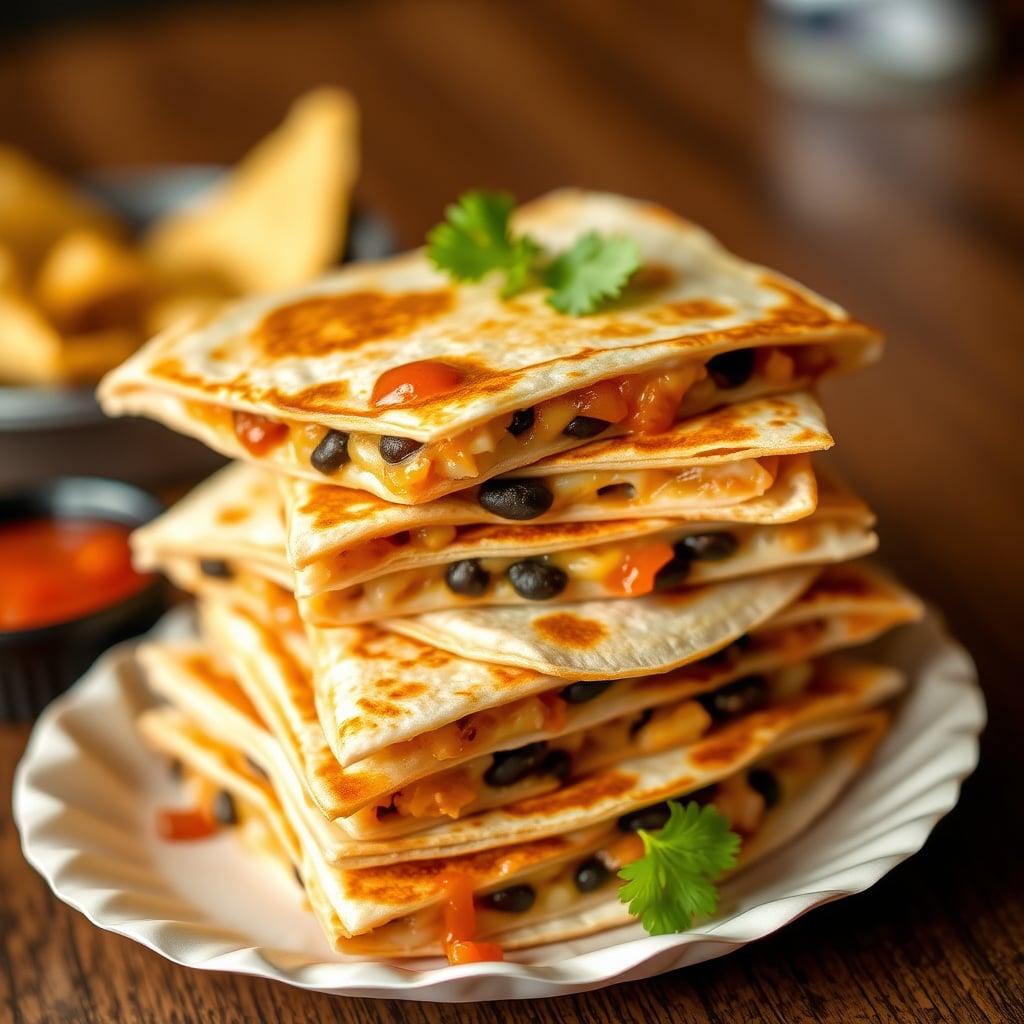 Leftover Chicken and Bean Quesadillas Leftover Chicken and Bean Quesadillas