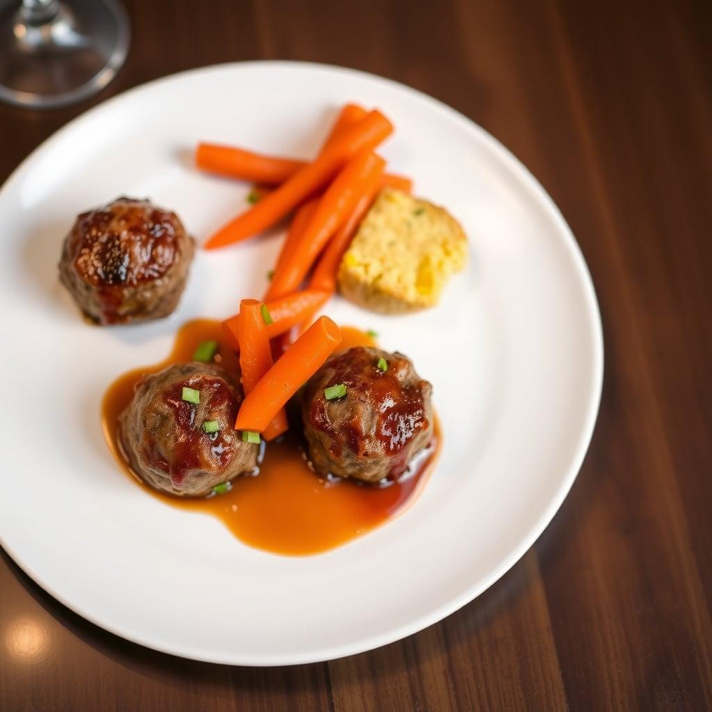 Slow Cooker BBQ Pork Meatballs with Honey Glazed Carrots and Cornbread Slow Cooker BBQ Pork Meatballs with Honey Glazed Carrots and Cornbread