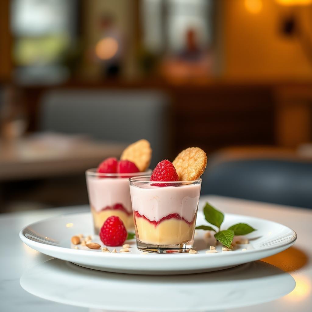 Raspberry Lemon Mousse Parfaits with Almond Tuiles Raspberry Lemon Mousse Parfaits with Almond Tuiles