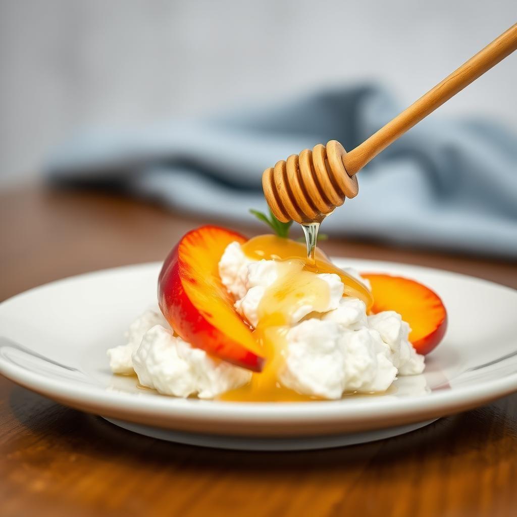 Cottage Cheese with Fresh Peaches and Honey Cottage Cheese with Fresh Peaches and Honey