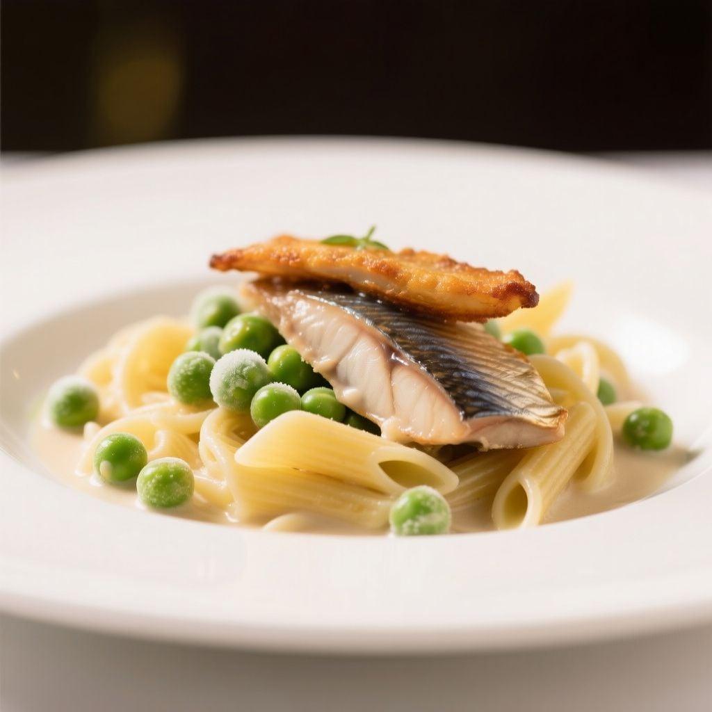 Creamy Canned Mackerel and Pea Pasta Creamy Canned Mackerel and Pea Pasta