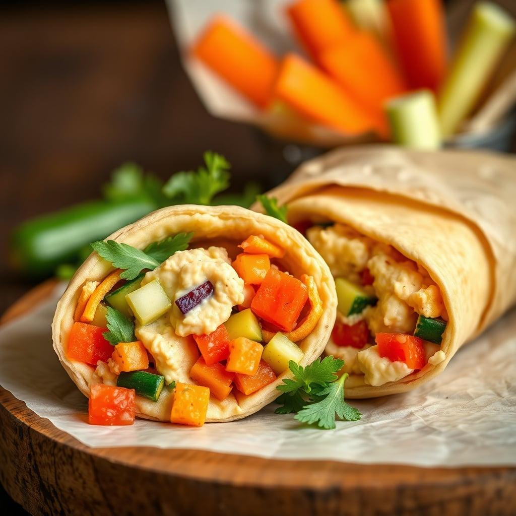 Hummus and Vegetable Pita Pockets Hummus and Vegetable Pita Pockets