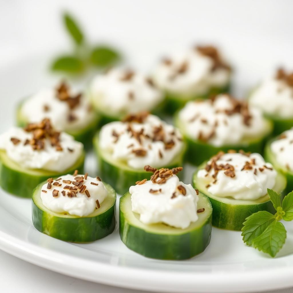 Cucumber Rounds with Herbed Goat Cheese Cucumber Rounds with Herbed Goat Cheese