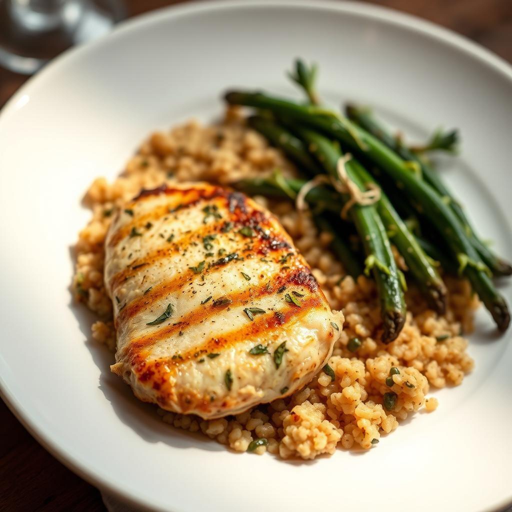 Herb-Roasted Chicken Breast with Quinoa Pilaf Herb-Roasted Chicken Breast with Quinoa Pilaf