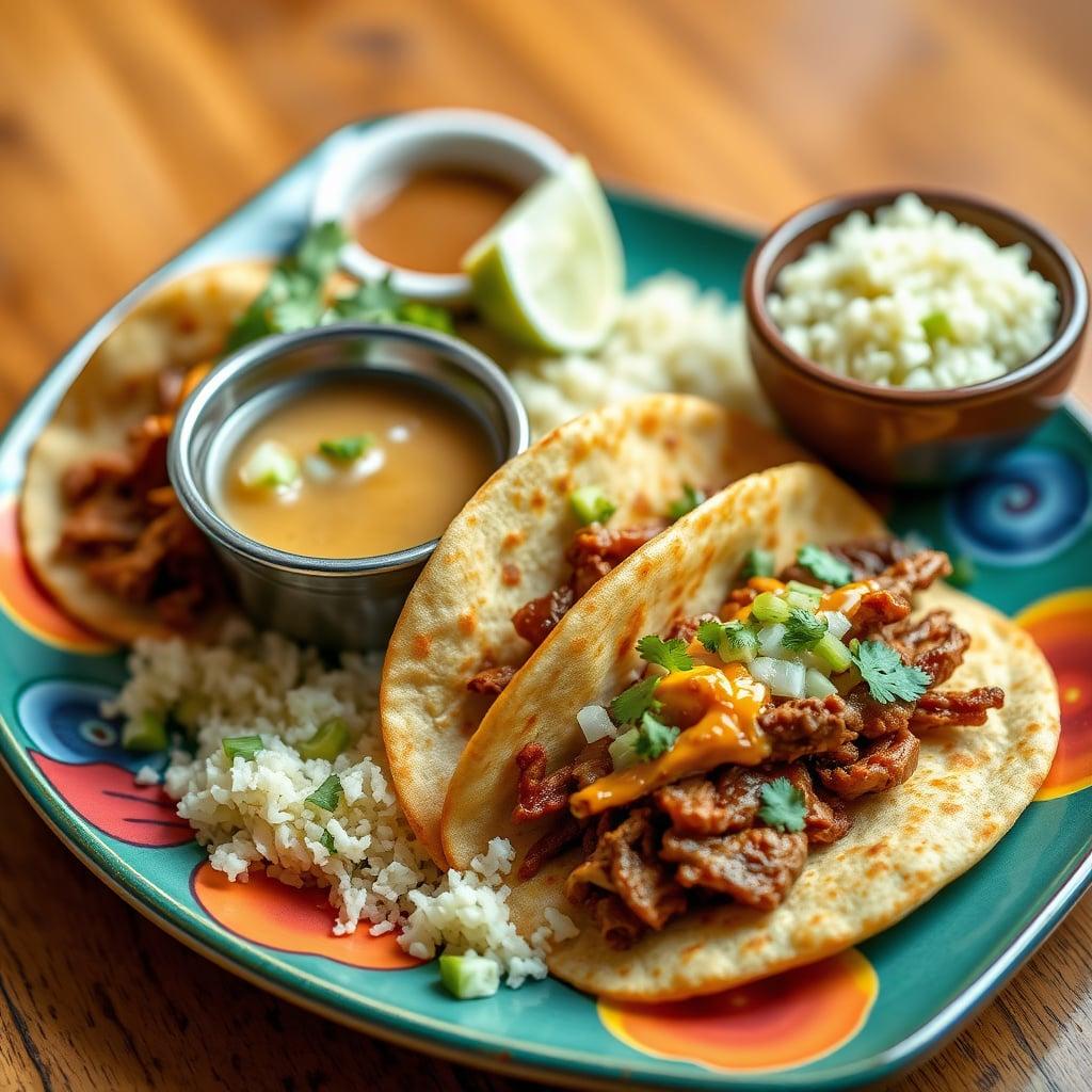Slow Cooker Birria Tacos with Cilantro Lime Rice Slow Cooker Birria Tacos with Cilantro Lime Rice