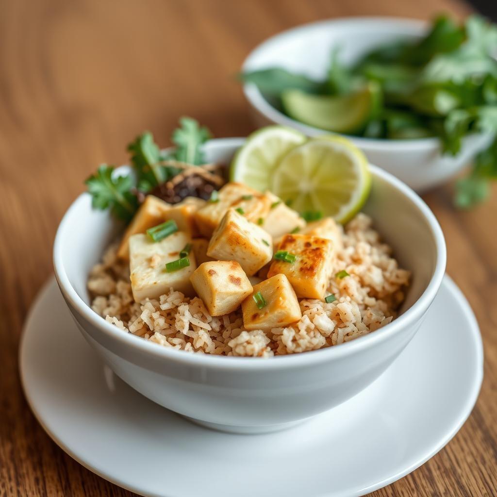 Sesame Ginger Tofu Bowl with Brown Rice Sesame Ginger Tofu Bowl with Brown Rice