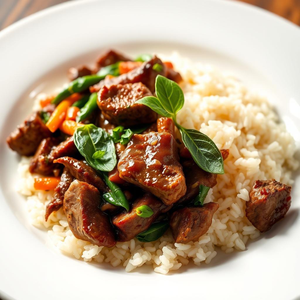 Thai Basil Beef Stir-Fry with Jasmine Rice Thai Basil Beef Stir-Fry with Jasmine Rice