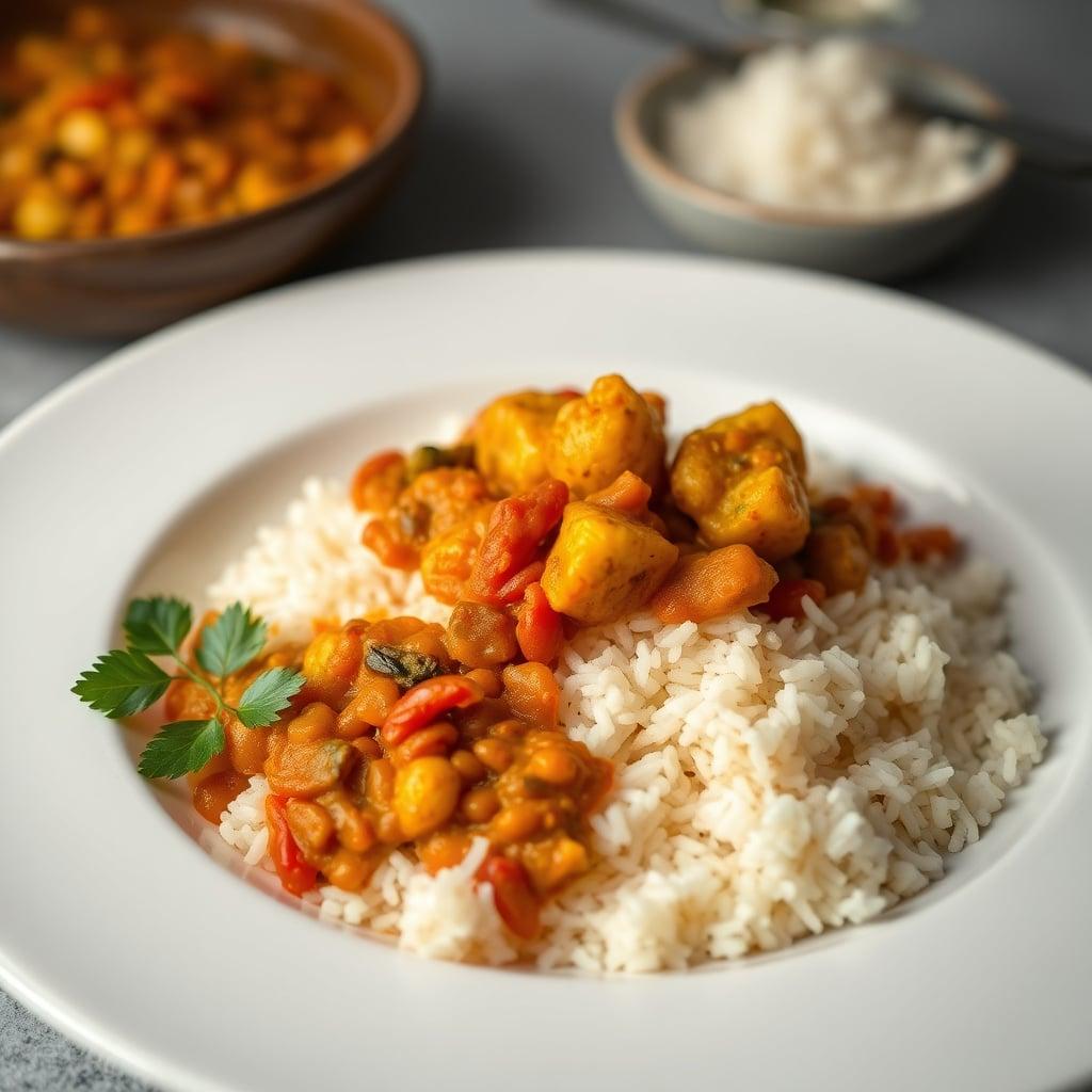 Indian Lentil and Cauliflower Curry with Basmati Rice Indian Lentil and Cauliflower Curry with Basmati Rice