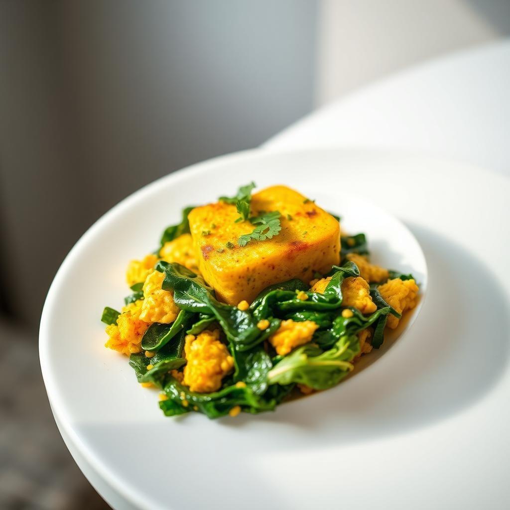 Turmeric-Ginger Tofu Scramble with Wilted Greens (Leftover) Turmeric-Ginger Tofu Scramble with Wilted Greens (Leftover)
