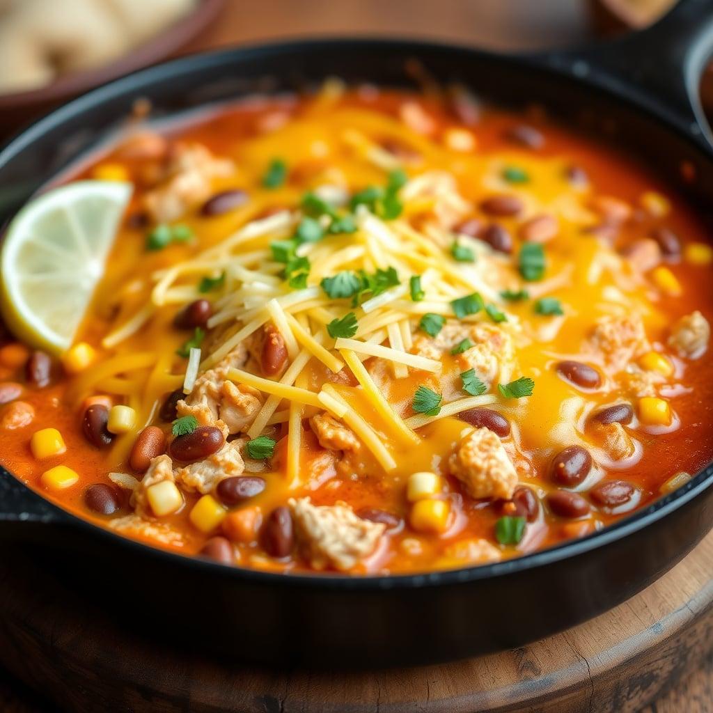Chicken & Pinto Bean Enchilada Skillet: Easy 25-Minute Dinner