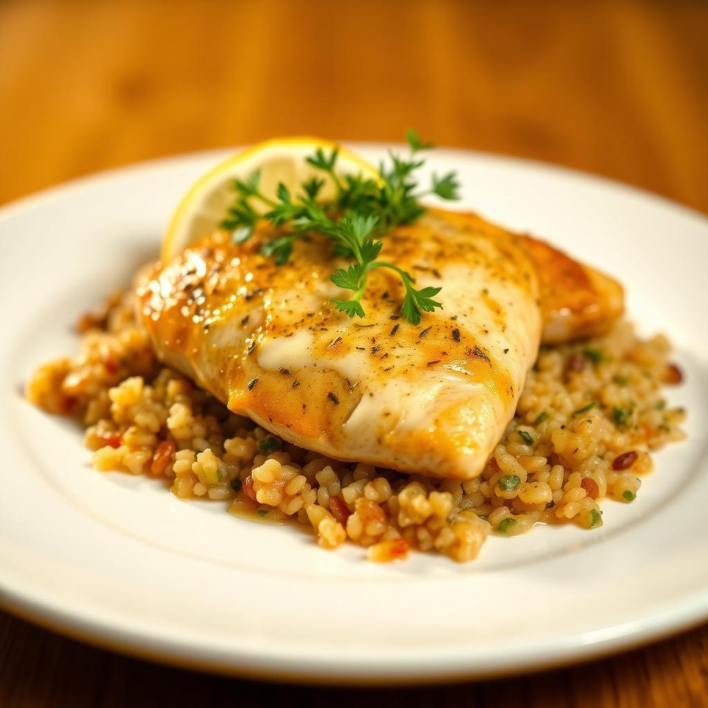Lemon Garlic Butter Chicken with Herbed Quinoa Lemon Garlic Butter Chicken with Herbed Quinoa