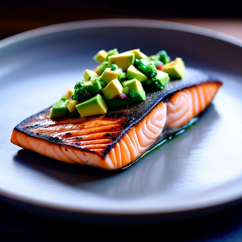Broiled Chili-Lime Salmon with Avocado-Tomatillo Salsa Broiled Chili-Lime Salmon with Avocado-Tomatillo Salsa