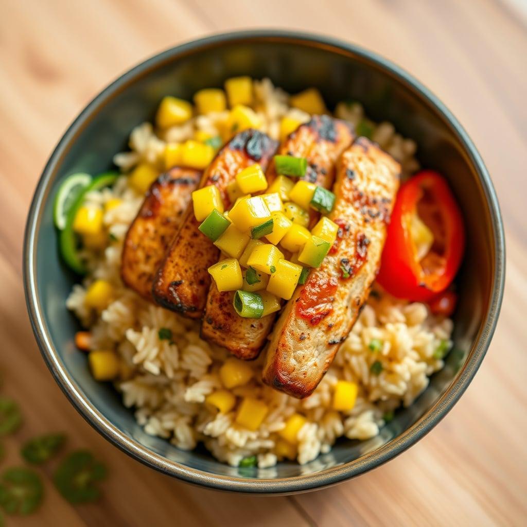 Mild Chicken Fajita Bowls with Corn Salsa Mild Chicken Fajita Bowls with Corn Salsa