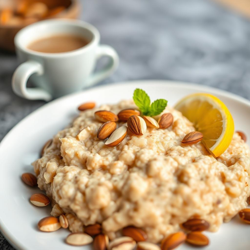 Masala Chai Spiced Oatmeal with Toasted Almonds Masala Chai Spiced Oatmeal with Toasted Almonds