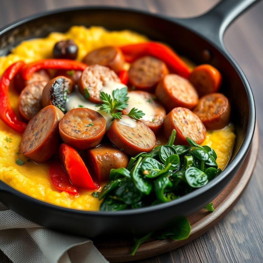 Italian Sausage and Pepper Skillet with Creamy Polenta Italian Sausage and Pepper Skillet with Creamy Polenta