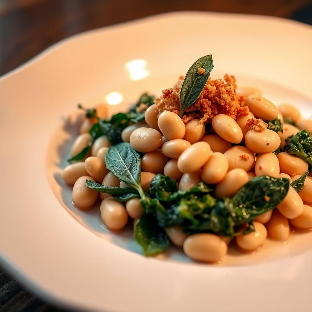 Tuscan White Beans with Crispy Breadcrumbs and Greens Tuscan White Beans with Crispy Breadcrumbs and Greens