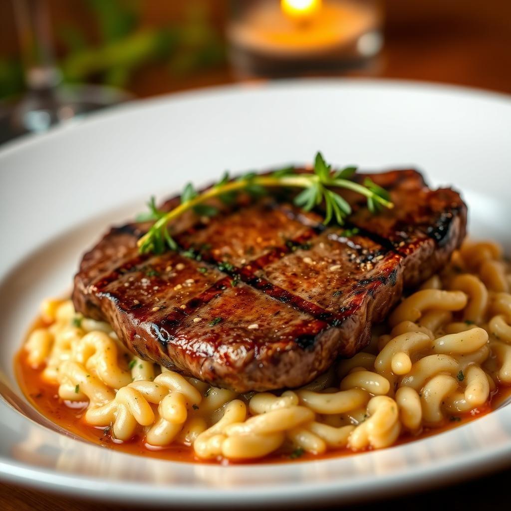 Tuscan Garlic Butter Steak with Parmesan Risotto Tuscan Garlic Butter Steak with Parmesan Risotto