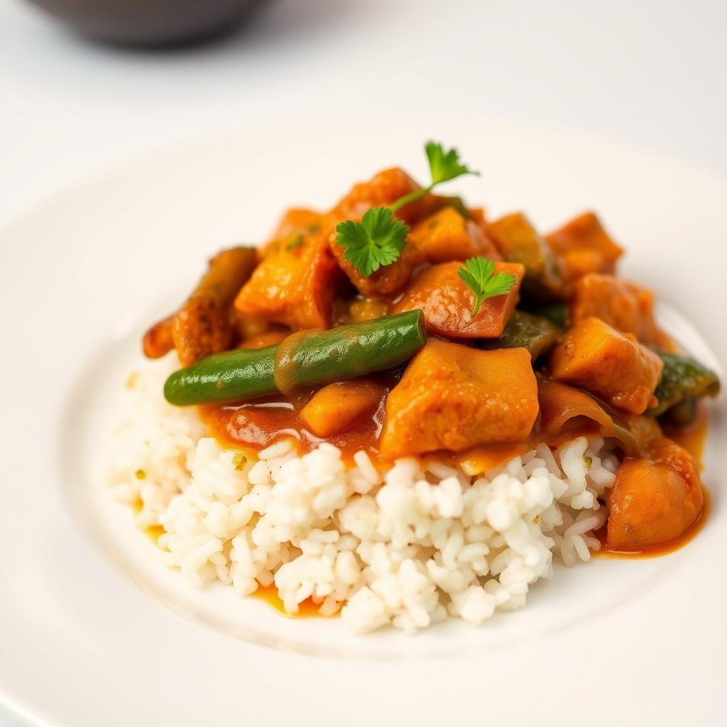 Batch-Cooked Vegetable Curry with Rice