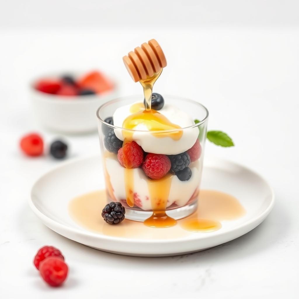 Greek Yogurt Parfait with Honey & Berries Greek Yogurt Parfait with Honey & Berries