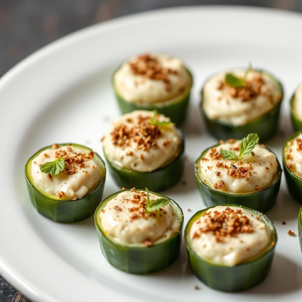 Cucumber Hummus Bites with Za'atar Cucumber Hummus Bites with Za'atar