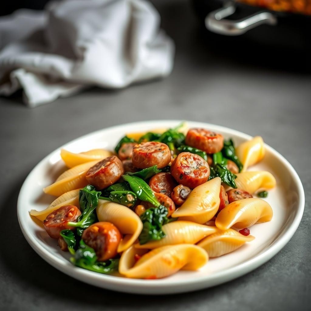 One-Pan Italian Sausage and Shells Reheat One-Pan Italian Sausage and Shells Reheat