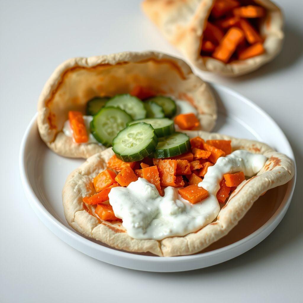 Quick Tzatziki & Grated Carrot Pita Pockets Quick Tzatziki & Grated Carrot Pita Pockets