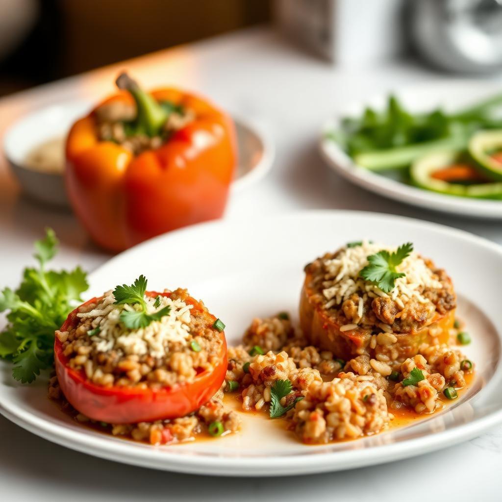 Southwest Beef & Rice Stuffed Bell Peppers Southwest Beef & Rice Stuffed Bell Peppers