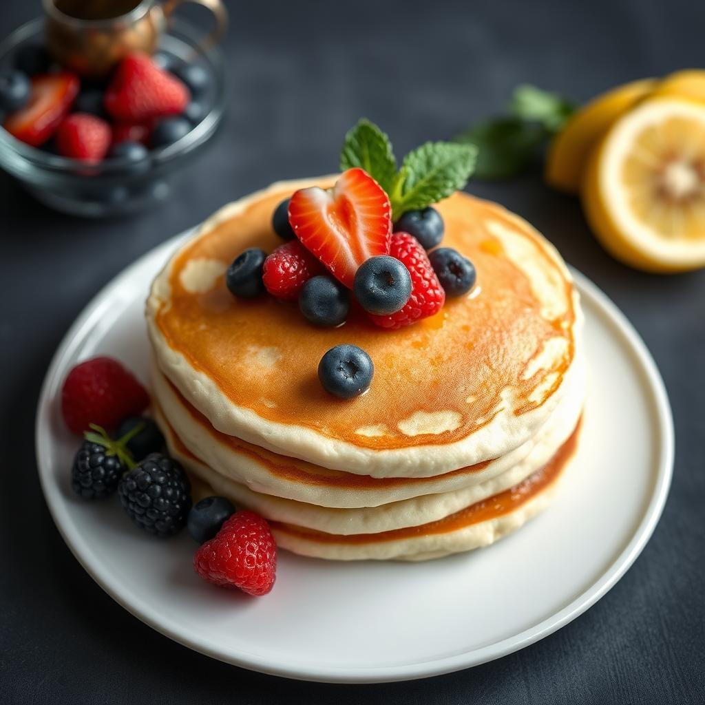Fluffy Buttermilk Pancakes with Seasonal Berries Fluffy Buttermilk Pancakes with Seasonal Berries