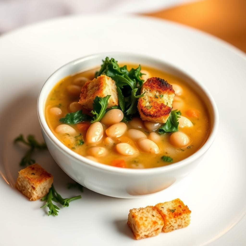 Tuscan White Bean & Kale Soup with Herb Croutons Tuscan White Bean & Kale Soup with Herb Croutons