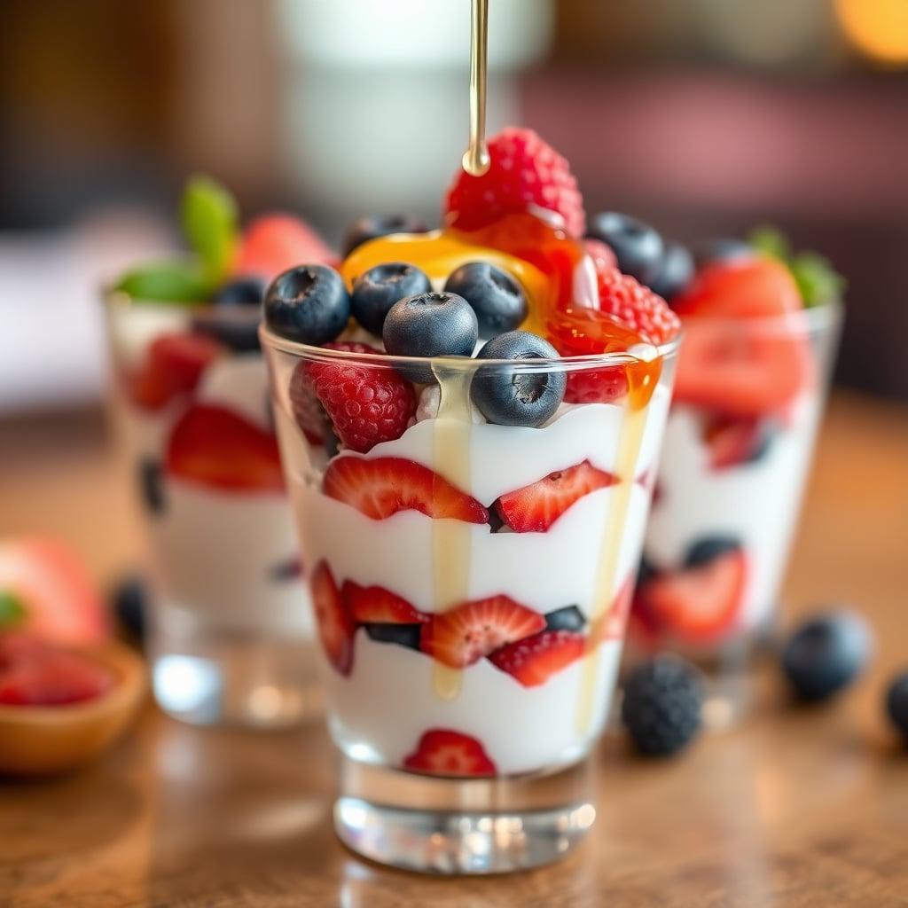 Greek Yogurt Parfait with Berries and Honey Greek Yogurt Parfait with Berries and Honey