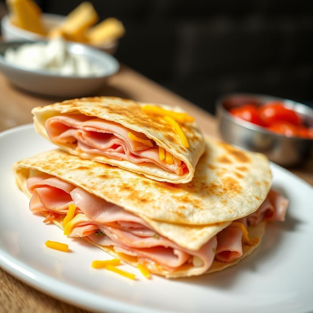 Quick Ham and Cheese Quesadilla Quick Ham and Cheese Quesadilla