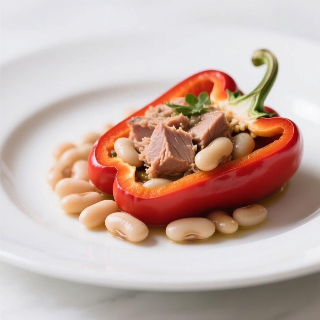 Mediterranean Tuna & White Bean Stuffed Peppers Mediterranean Tuna & White Bean Stuffed Peppers
