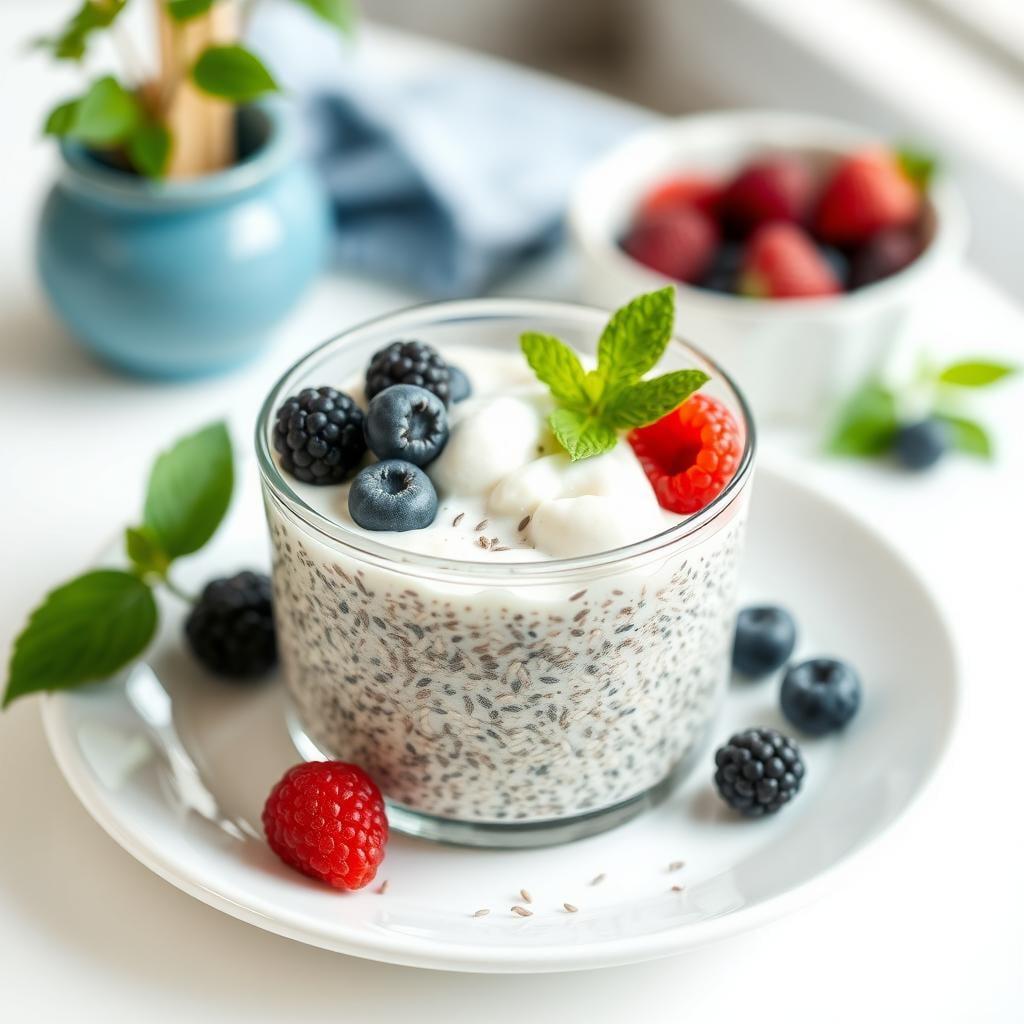 Overnight Chia Seed Pudding with Vanilla and Berries Overnight Chia Seed Pudding with Vanilla and Berries