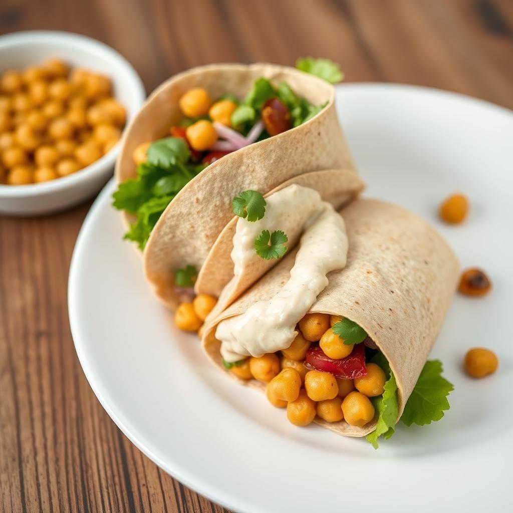 Mediterranean Chickpea Wrap with Tahini Sauce Mediterranean Chickpea Wrap with Tahini Sauce