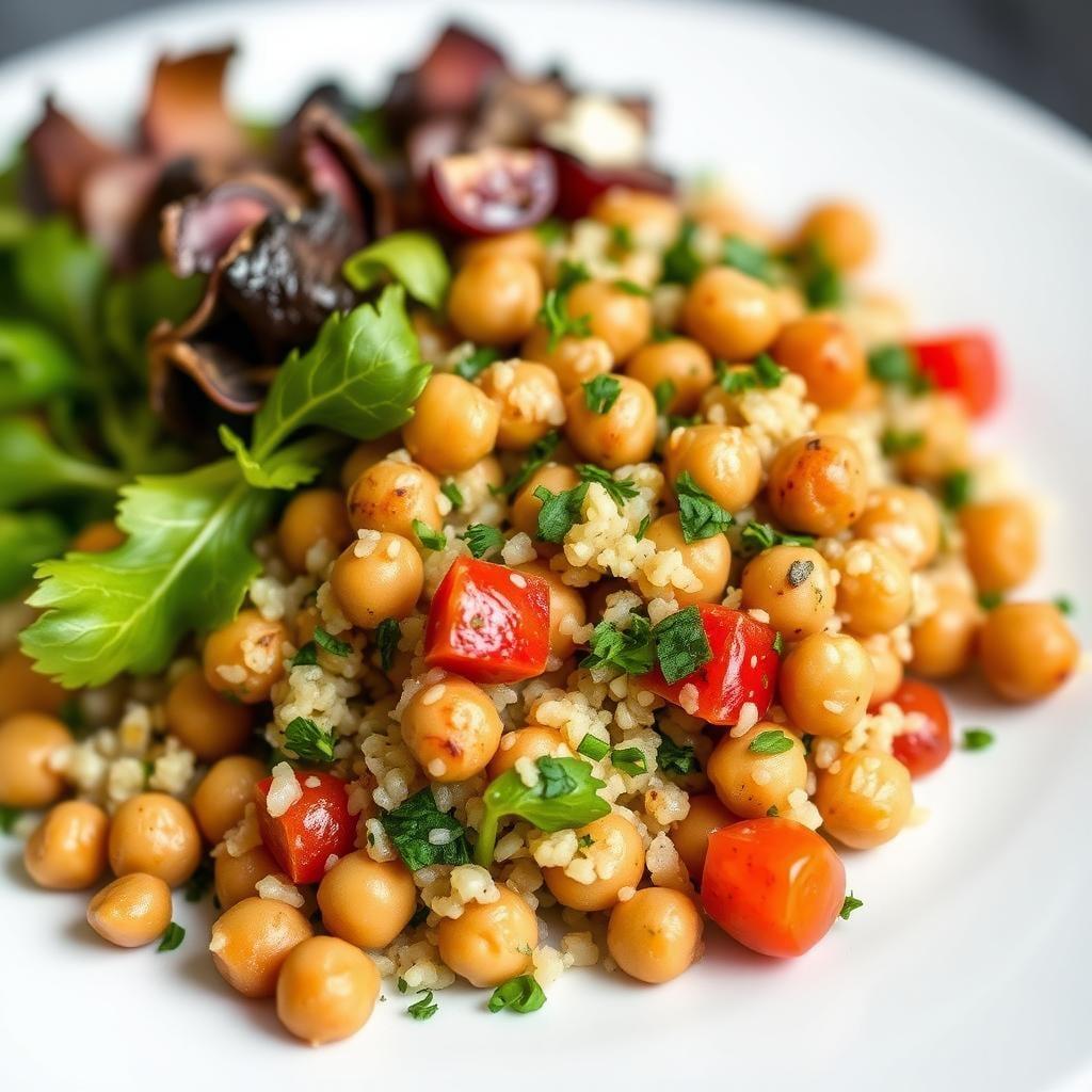 Mediterranean Chickpea & Quinoa Salad with Lemon Herb Dressing Mediterranean Chickpea & Quinoa Salad with Lemon Herb Dressing