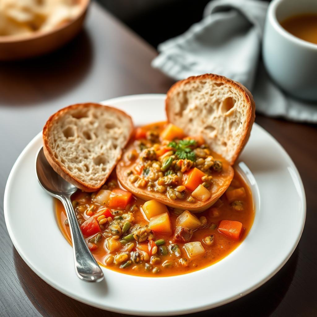 Hearty Lentil & Vegetable Soup with Crusty Bread Hearty Lentil & Vegetable Soup with Crusty Bread