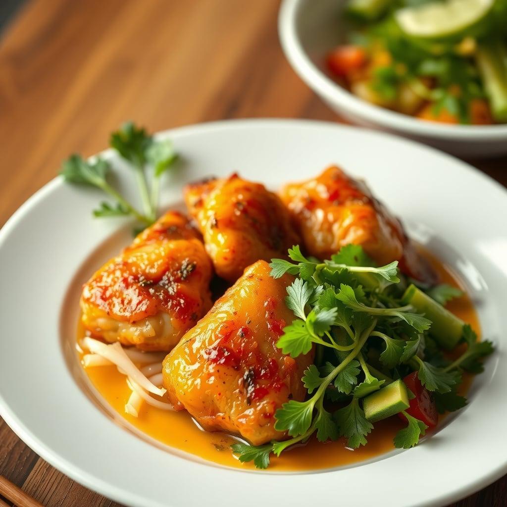 Caramelized Lemongrass Chicken with Fresh Herb Salad Caramelized Lemongrass Chicken with Fresh Herb Salad