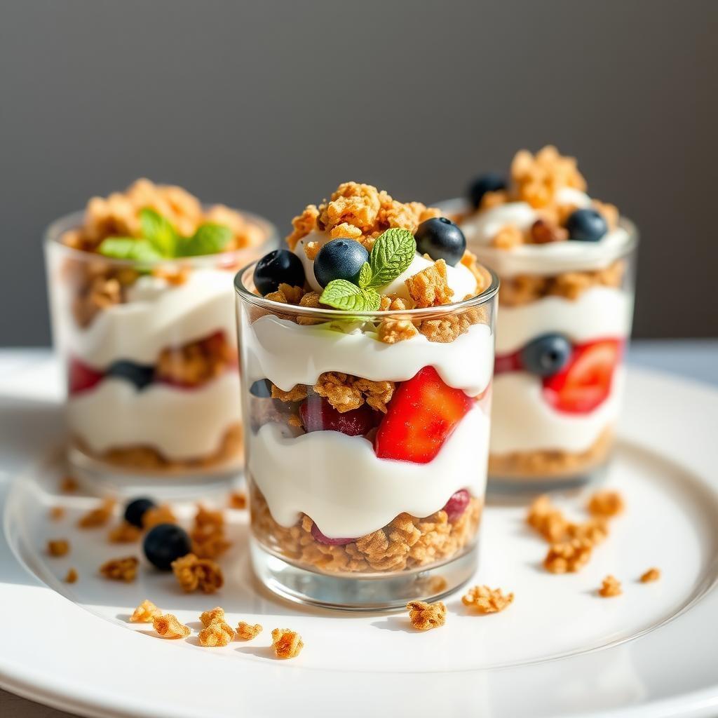 Greek Yogurt Breakfast Parfaits with Homemade Granola Greek Yogurt Breakfast Parfaits with Homemade Granola
