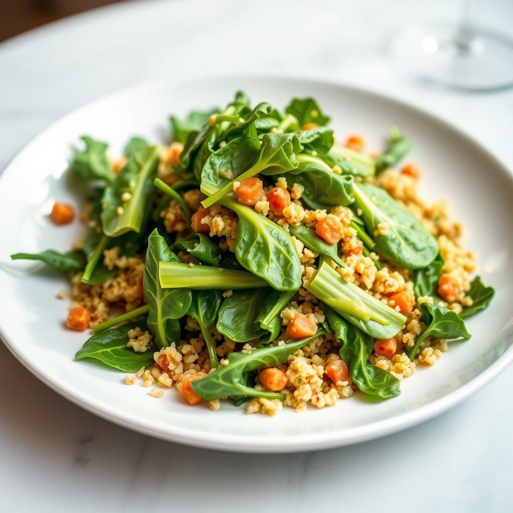 Warm Tuscan Kale and Quinoa Salad with Avocado-Tahini Dressing Warm Tuscan Kale and Quinoa Salad with Avocado-Tahini Dressing