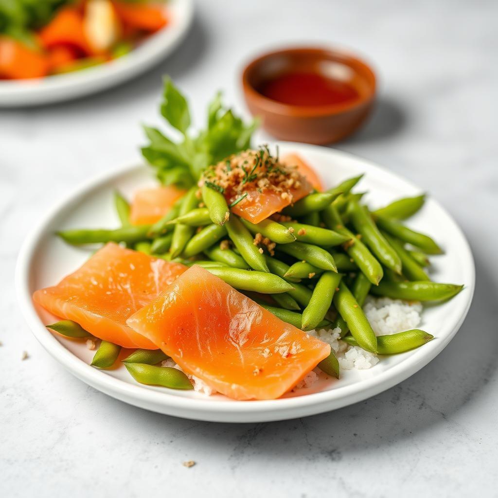 Edamame & Smoked Salmon Protein Plate Edamame & Smoked Salmon Protein Plate