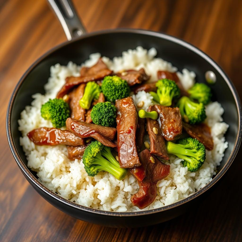 One-Pan Ginger-Soy Beef and Broccoli Rice One-Pan Ginger-Soy Beef and Broccoli Rice