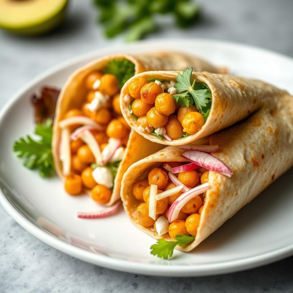 Curried Chickpea Salad Wraps with Apple Slaw Curried Chickpea Salad Wraps with Apple Slaw