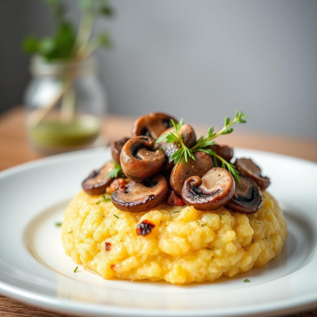 Savory Mushroom and Herb Breakfast Polenta Savory Mushroom and Herb Breakfast Polenta