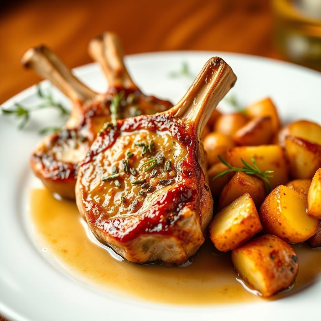 Garlic Butter Herb Pork Chops with Roasted Potatoes Garlic Butter Herb Pork Chops with Roasted Potatoes