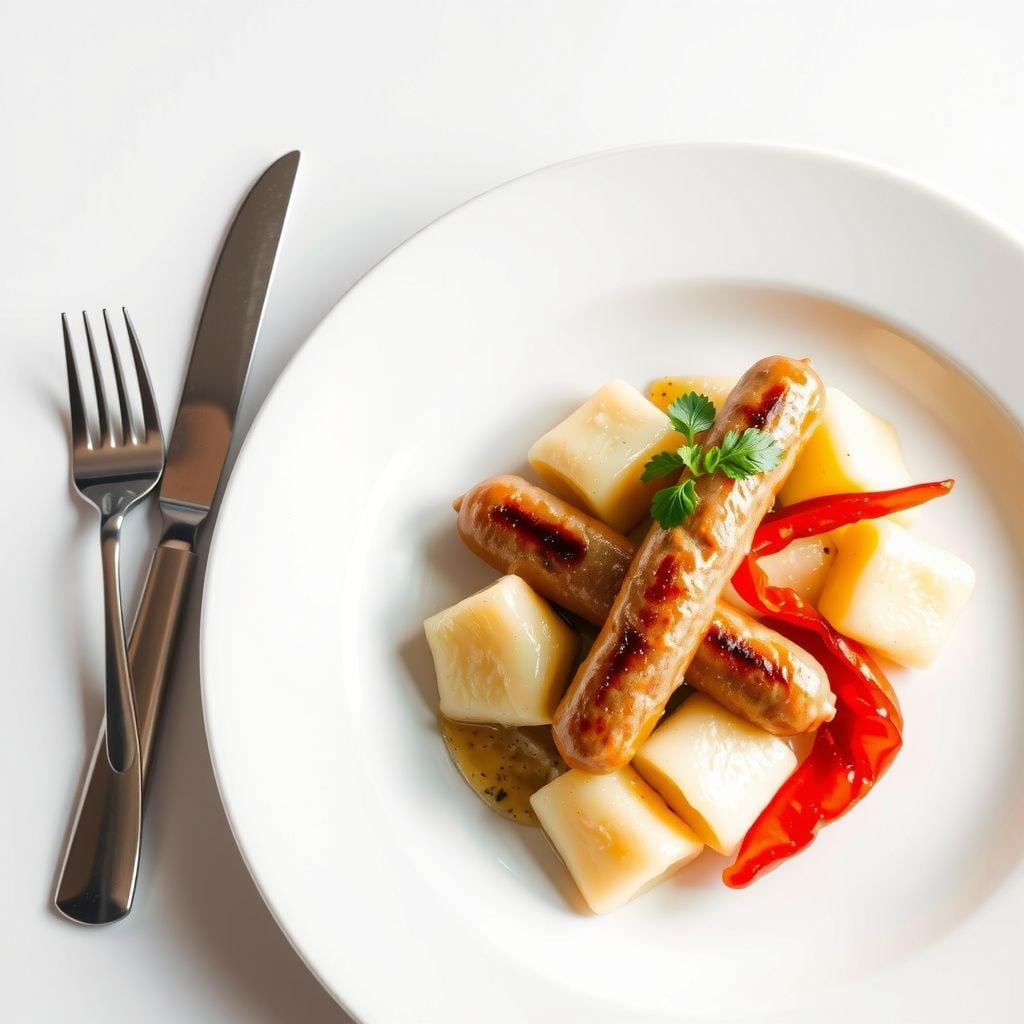 Pan-Seared Turkey Sausage with Gnocchi and Bell Peppers Pan-Seared Turkey Sausage with Gnocchi and Bell Peppers