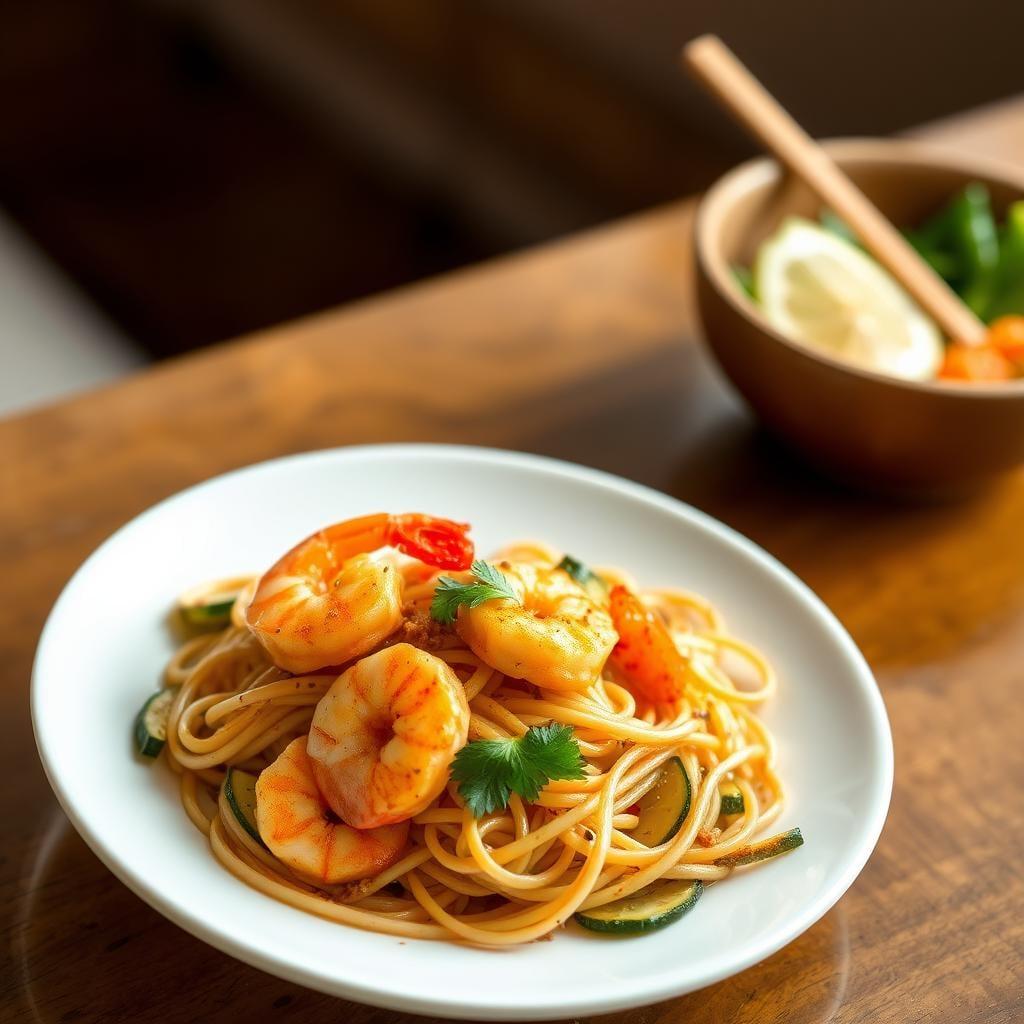 Lemon Pepper Shrimp and Zucchini Noodle Stir-Fry Lemon Pepper Shrimp and Zucchini Noodle Stir-Fry