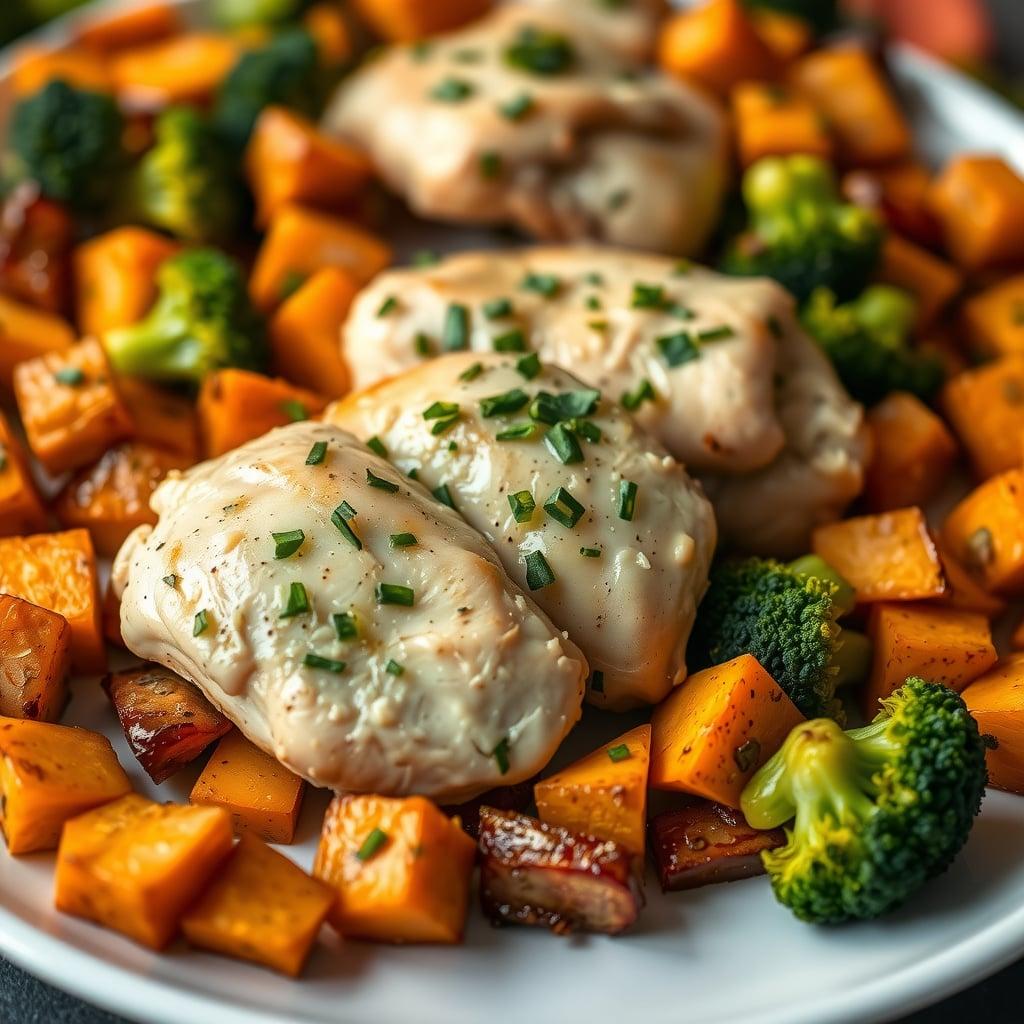 Modular Rainbow Sheet Pan Dinner with Lemon-Herb Vinaigrette Modular Rainbow Sheet Pan Dinner with Lemon-Herb Vinaigrette