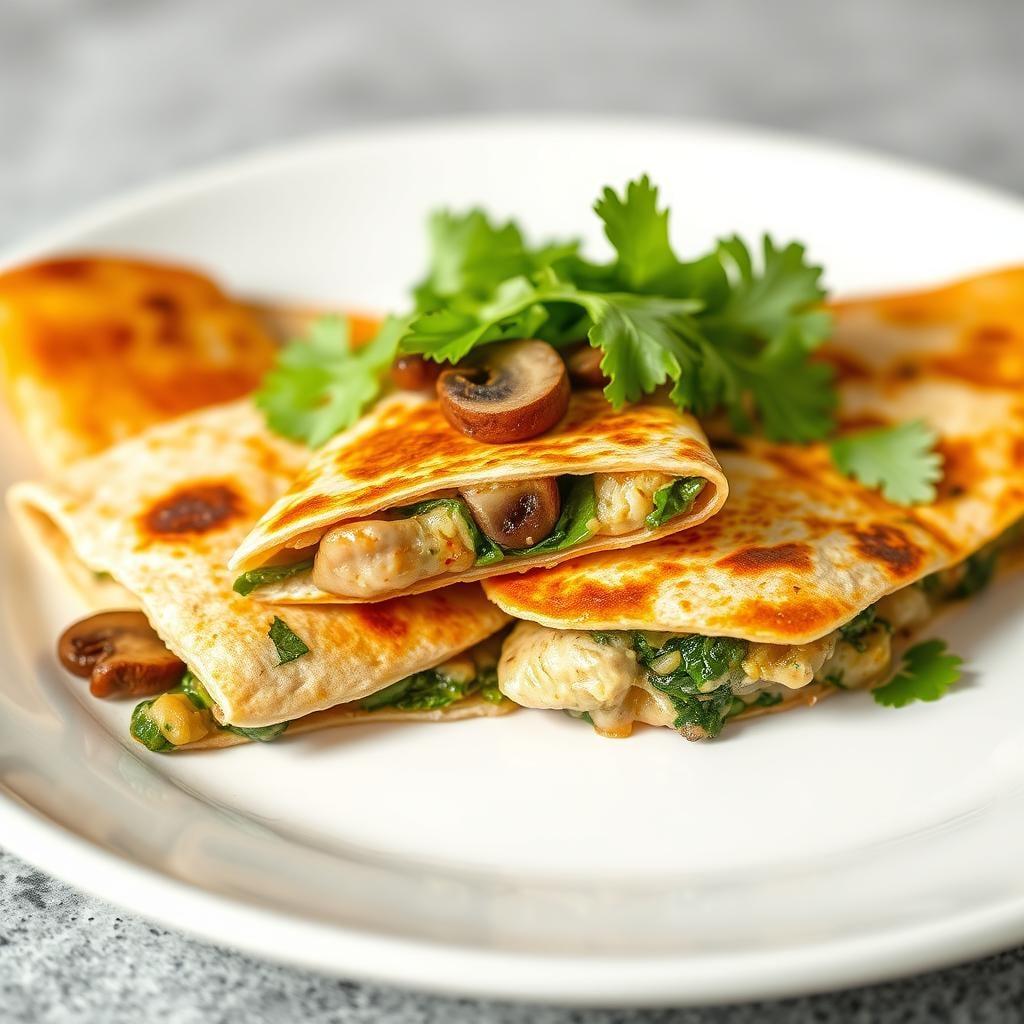 Savory Mushroom & Spinach Breakfast Quesadillas Savory Mushroom & Spinach Breakfast Quesadillas