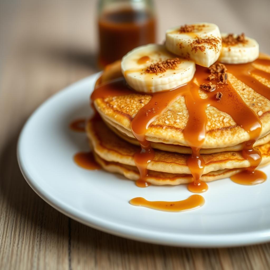 Banana Oat Pancakes with Cinnamon Maple Drizzle