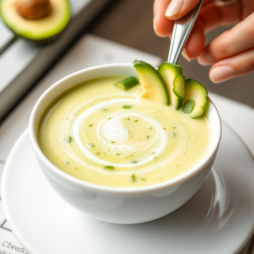 Chilled Cucumber Avocado Soup